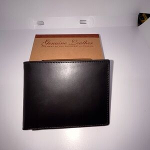 Black genuine leather wallet for man
